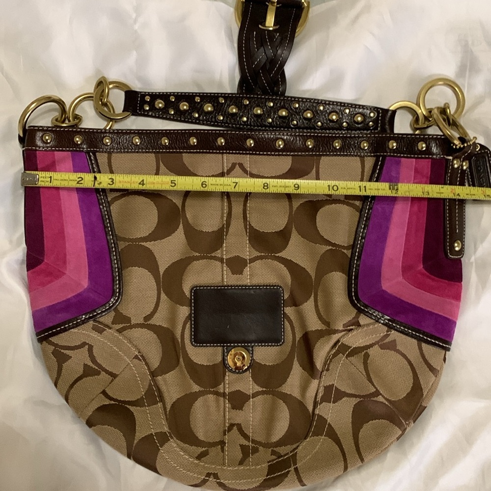 NWOT Vintage/Collector's Coach Signature Suede Studded Shoulder Bag - Picture 16 of 16